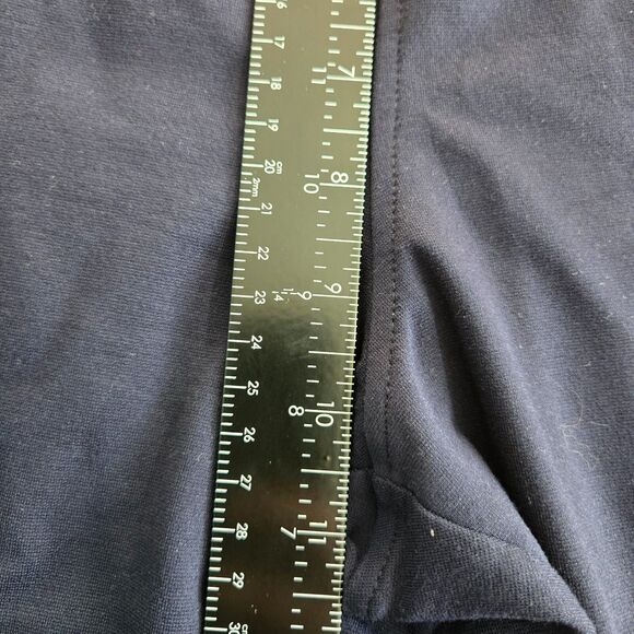 Lauren Ralph Lauren L Viscose Ponte Suede Striped Slim Pull On Navy Pants - Picture 11 of 12